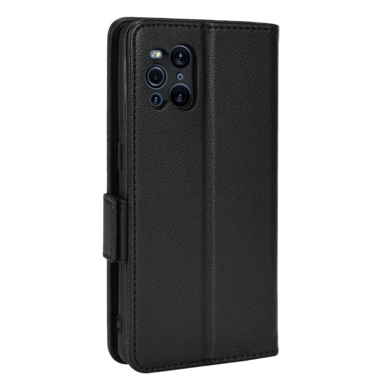 Fodral Oppo Find X3 Pro Folio-fodral Flap Double Litchi Nya Färger