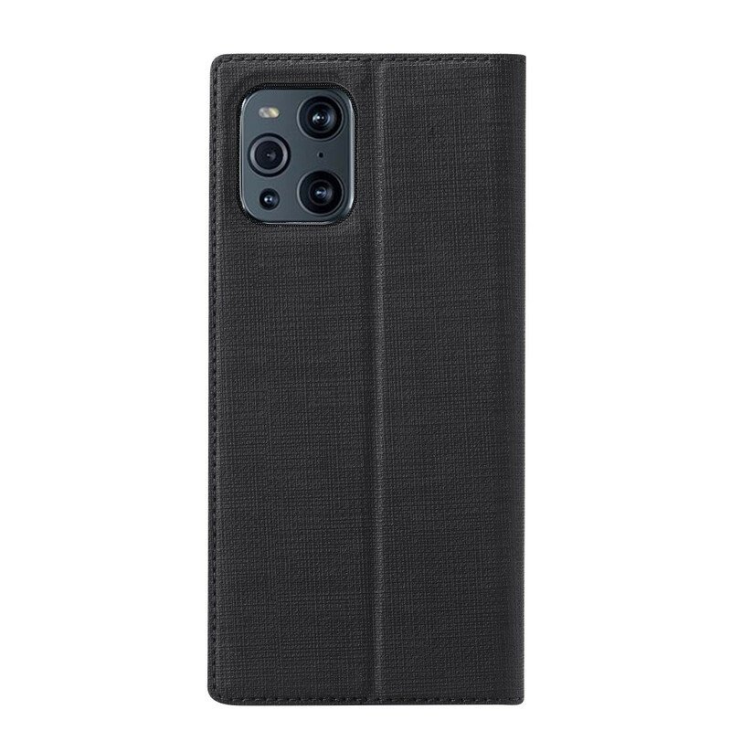 Folio-fodral Oppo Find X3 Pro Läderfodral Strukturerad Vili Dmx