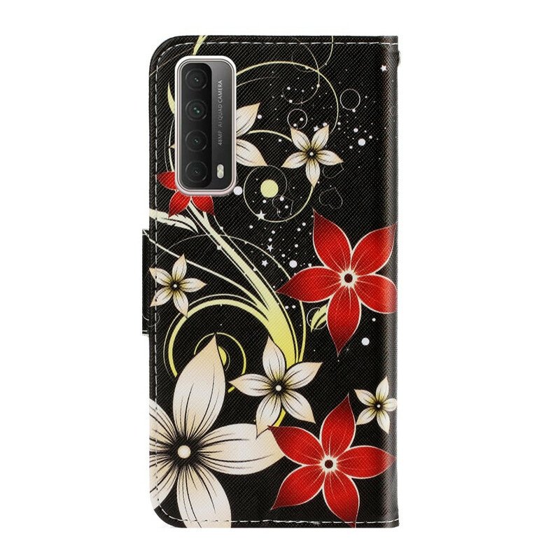 Fodral Huawei P Smart 2021 Med Kedjar Färgglada Strappy Blommor