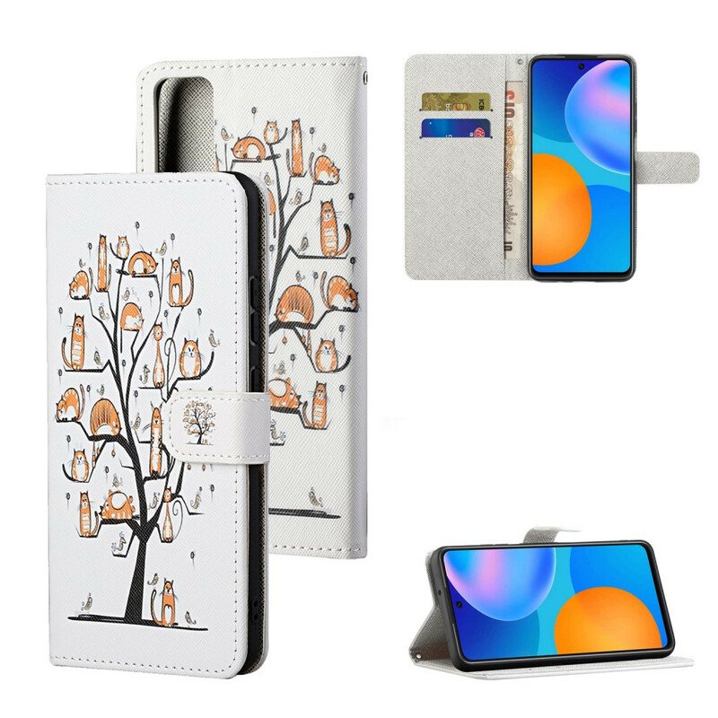 Fodral Huawei P Smart 2021 Med Kedjar Funky Cats Med Rem