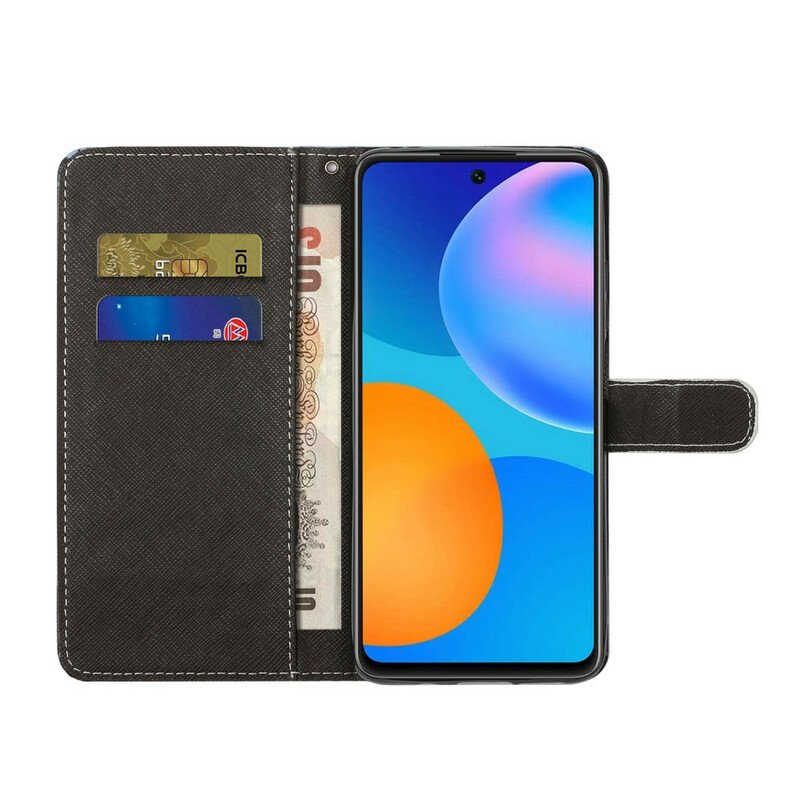 Fodral Huawei P Smart 2021 Med Kedjar Panda Space Med Lanyard