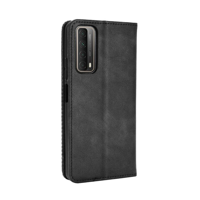 Folio-fodral Huawei P Smart 2021 Läderfodral Stiliserad Vintage Lädereffekt