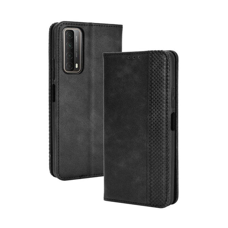 Folio-fodral Huawei P Smart 2021 Läderfodral Stiliserad Vintage Lädereffekt