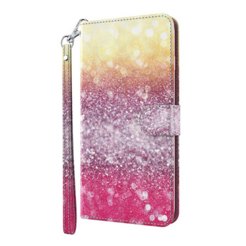 Folio-fodral Huawei P Smart 2021 Magenta Glittergradient