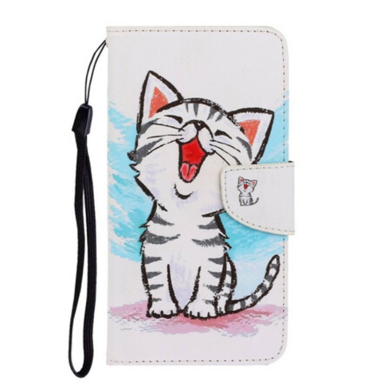 Folio-fodral Huawei P Smart 2021 Med Kedjar Strappy Color Kitten