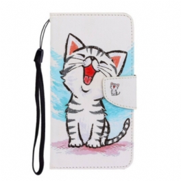 Folio-fodral Huawei P Smart 2021 Med Kedjar Strappy Color Kitten