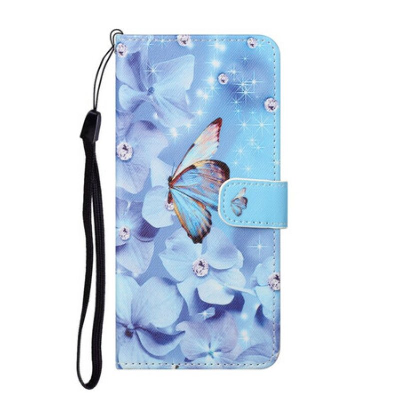 Folio-fodral Huawei P Smart 2021 Med Kedjar Strappy Diamond Butterflies