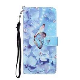 Folio-fodral Huawei P Smart 2021 Med Kedjar Strappy Diamond Butterflies