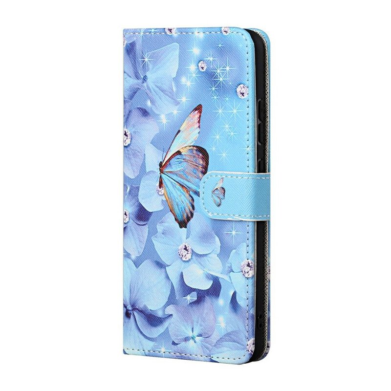 Folio-fodral Huawei P Smart 2021 Med Kedjar Strappy Diamond Butterflies