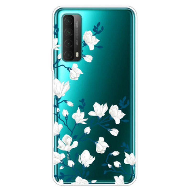 Mobilskal Huawei P Smart 2021 Vita Blommor