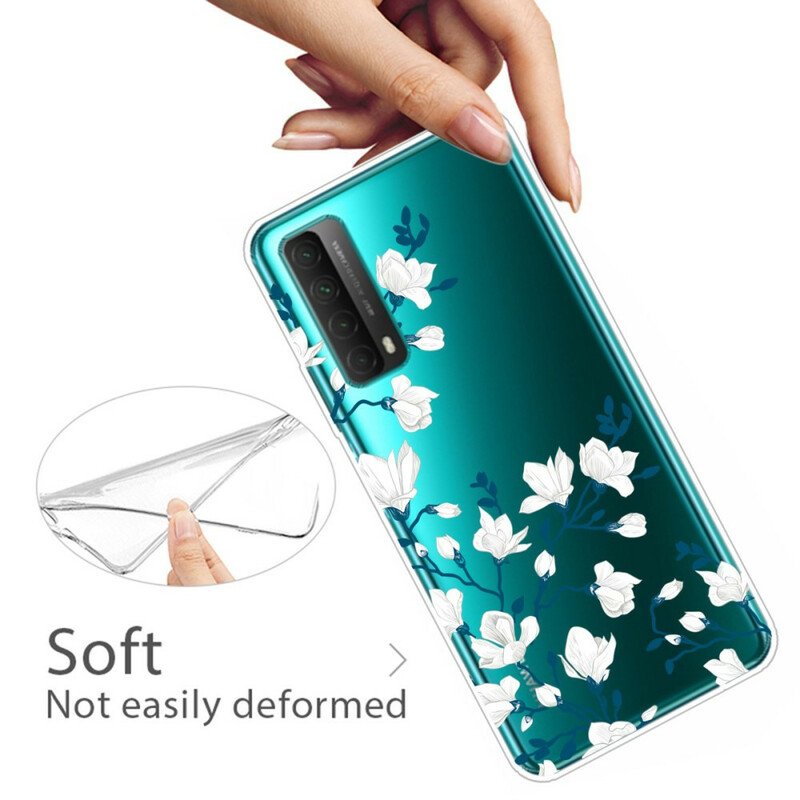 Mobilskal Huawei P Smart 2021 Vita Blommor