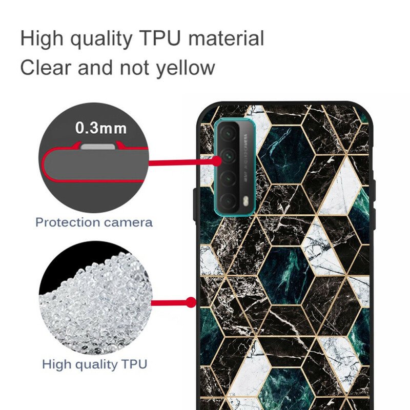 Skal Huawei P Smart 2021 Mörk Geometri Marmor