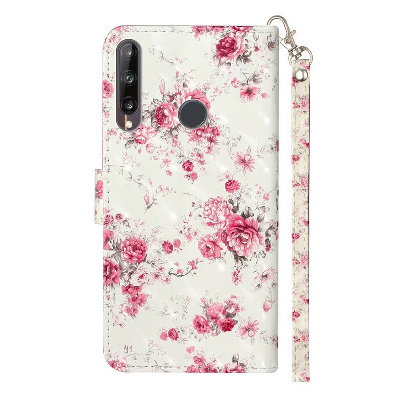 Fodral Huawei Y6p Med Kedjar Strap Light Spot Flowers