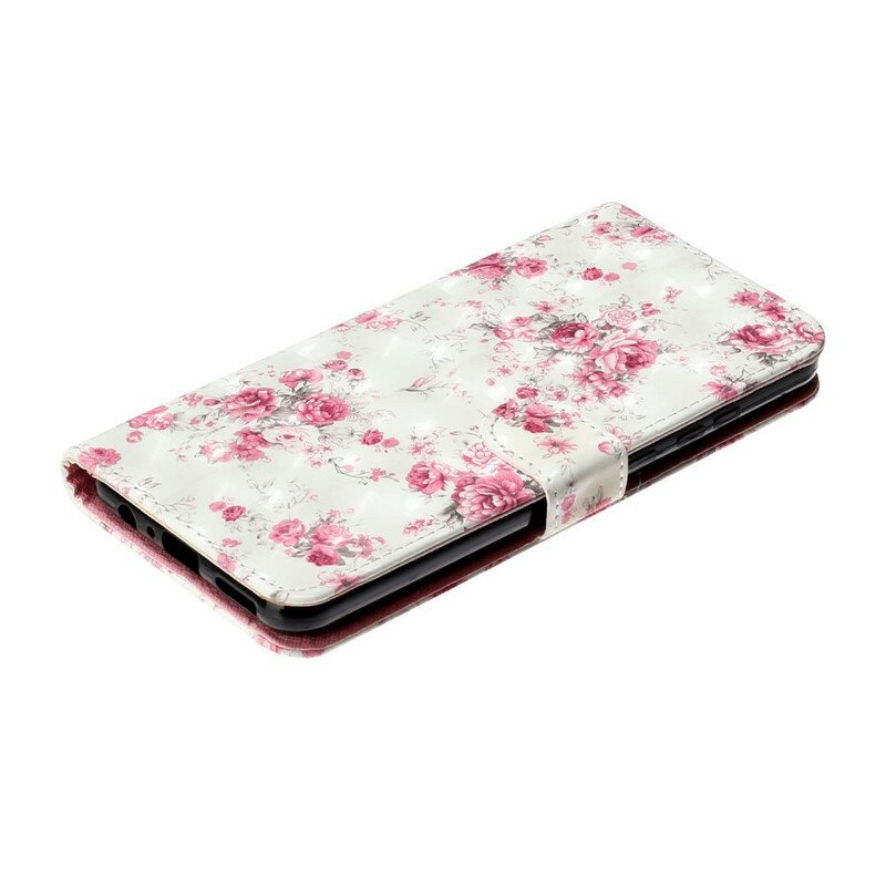 Fodral Huawei Y6p Med Kedjar Strap Light Spot Flowers