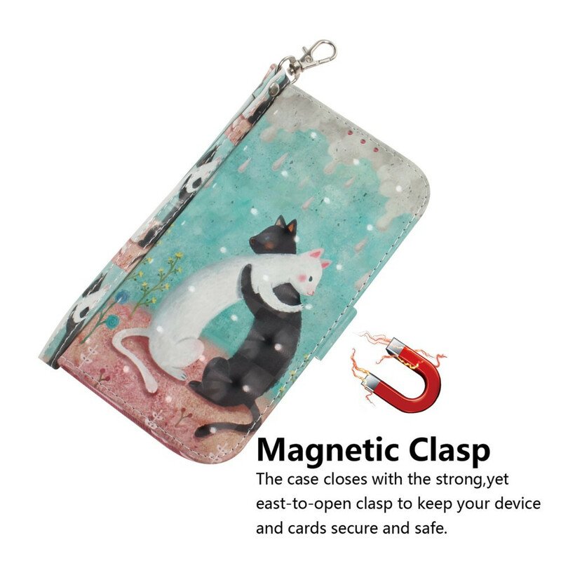 Fodral Samsung Galaxy Note 20 Med Kedjar Strappy Cat Friends