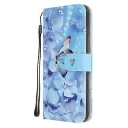 Fodral Samsung Galaxy Note 20 Med Kedjar Strappy Diamond Butterflies