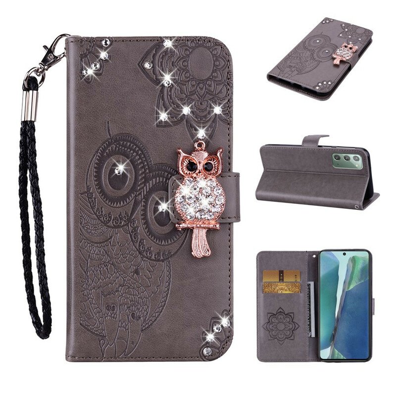 Fodral Samsung Galaxy Note 20 Uggla Mandala Och Charm