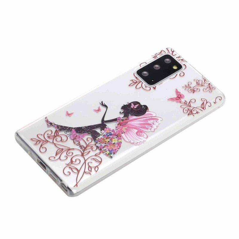 Skal Samsung Galaxy Note 20 Transparent Flower Fairy