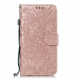 Läderfodral Huawei P Smart Z Med Kedjar Rem Tribal Flowers