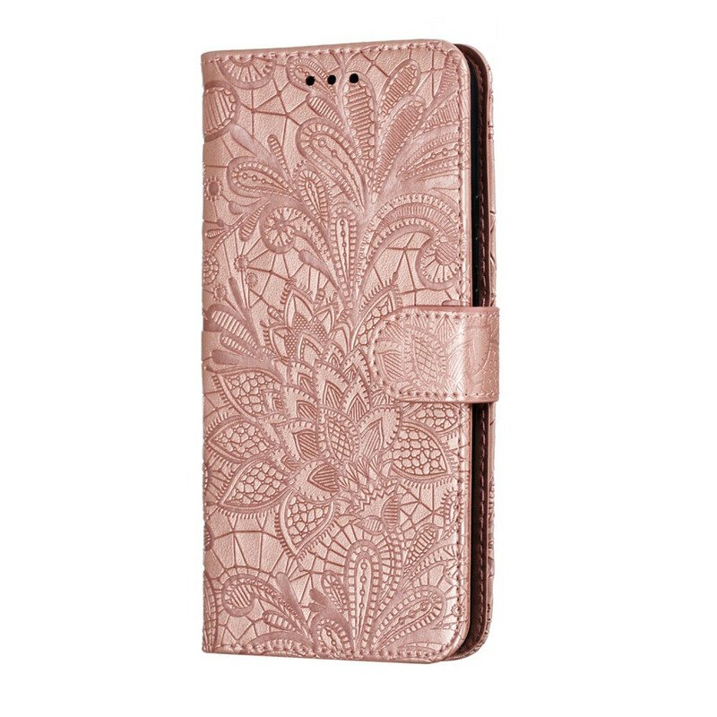 Läderfodral Huawei P Smart Z Med Kedjar Rem Tribal Flowers