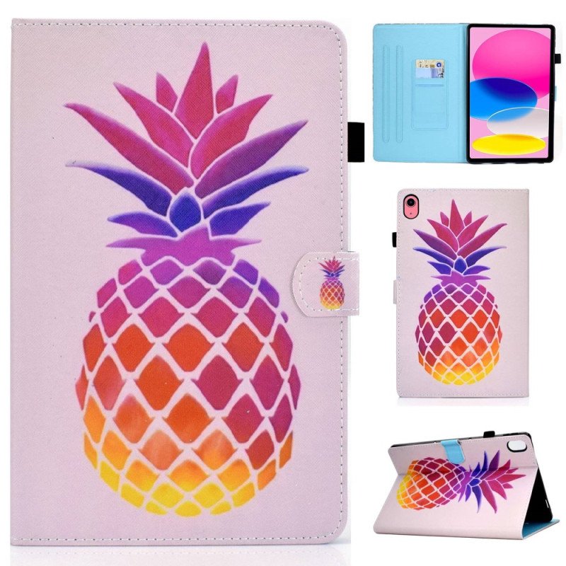 Fodral iPad 10.9" (2022) Färgglad Ananas