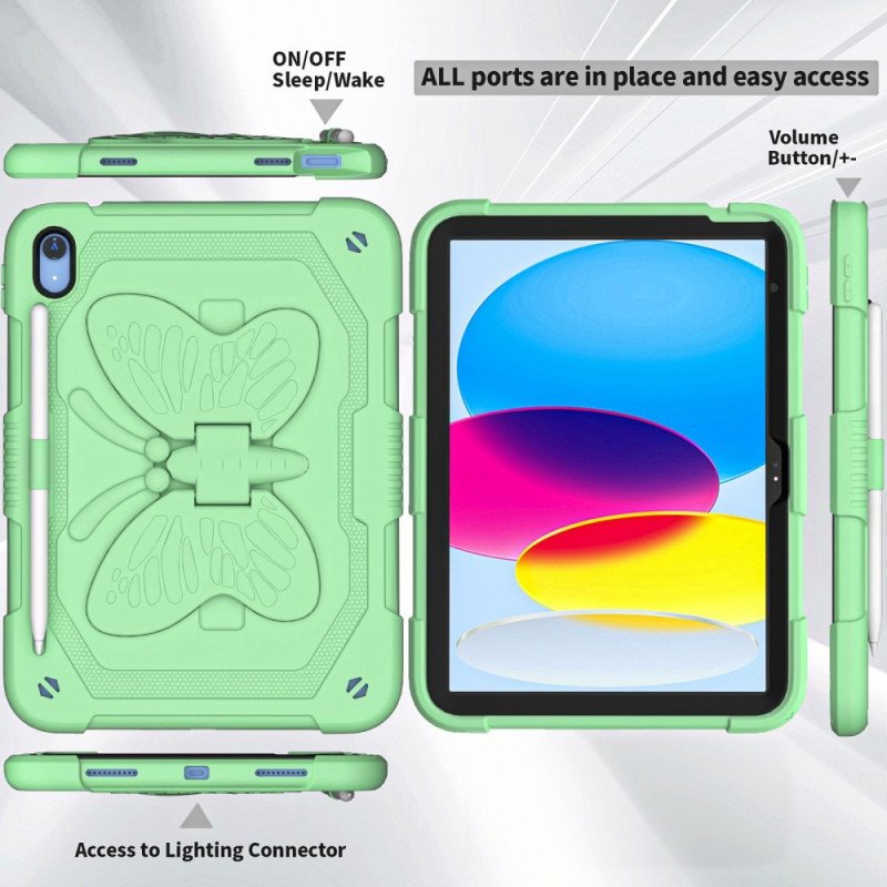 Skal iPad 10.9" (2022) Ultraresistent Och Solid Fjärilsaxelrem