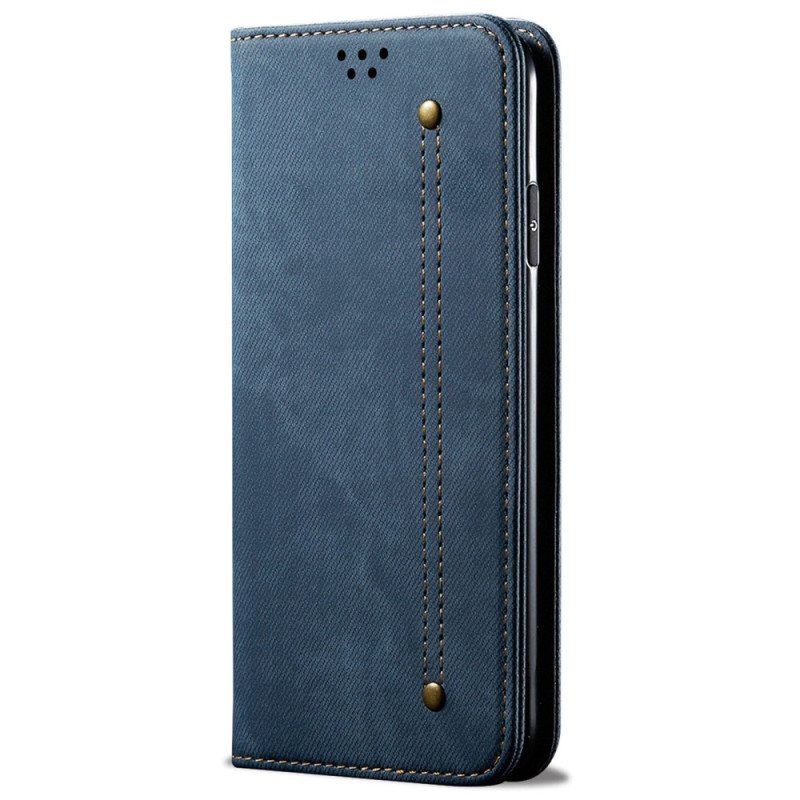 Folio-fodral Vivo Y22s Läderfodral Denim Tyg