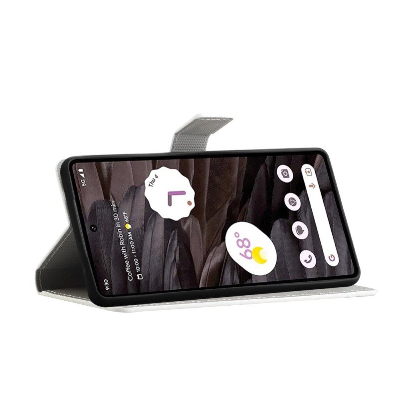 Fodral Google Pixel 8a Fjärilar På Svart Bakgrund