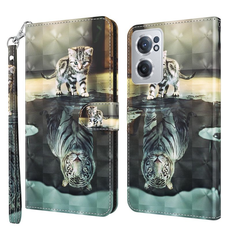 Folio-fodral OnePlus Nord CE 2 5G Framtida Tiger