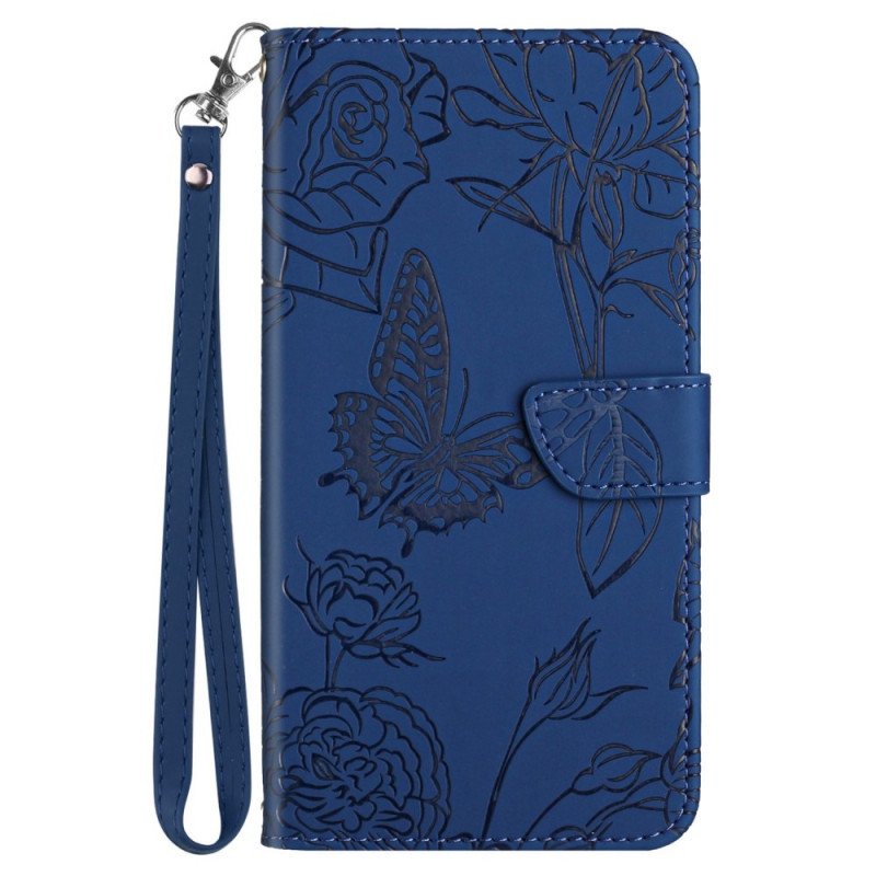 Folio-fodral OnePlus Nord CE 2 5G Med Kedjar Fjärilar Och Blommor Rem