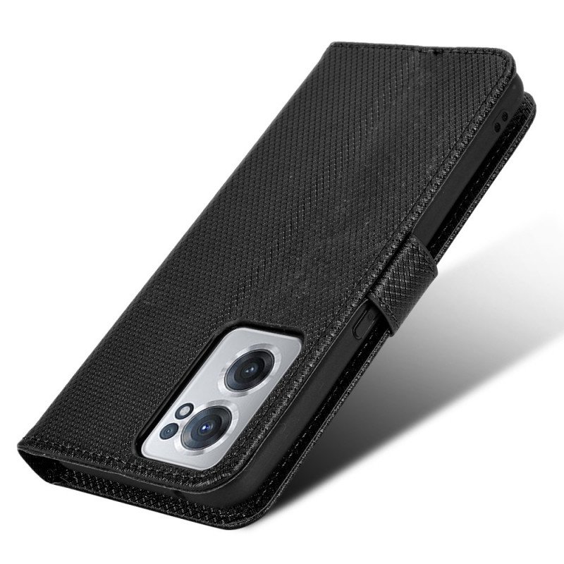 Folio-fodral OnePlus Nord CE 2 5G Med Kedjar Strappy Diamond Texture