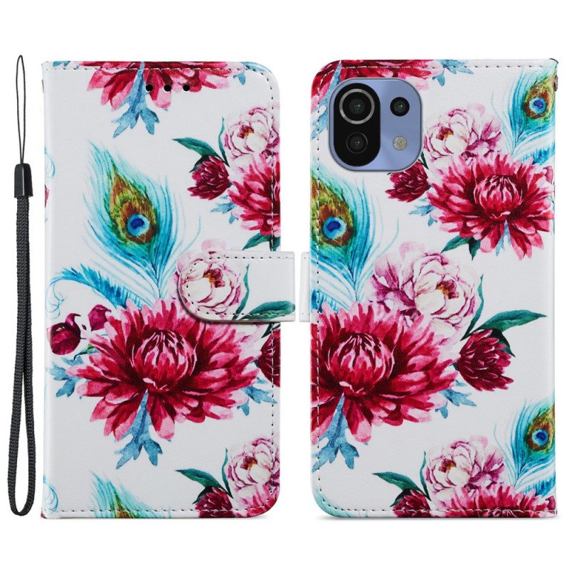 Folio-fodral Xiaomi Mi 11 Lite 4G / 5G / 5G NE Intensiva Blommor