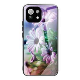 Mobilskal Xiaomi Mi 11 Lite 4G / 5G / 5G NE Härdat Glas Blommor