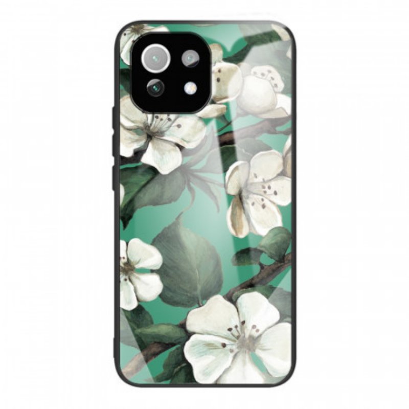 Skal Xiaomi Mi 11 Lite 4G / 5G / 5G NE Härdat Glas Blommor