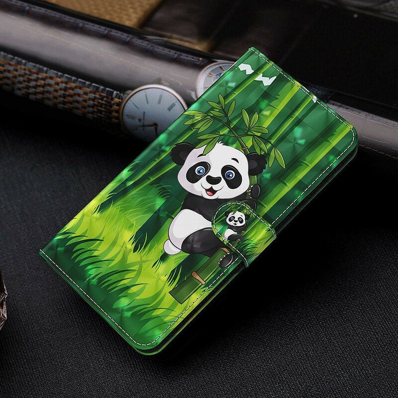 Folio-fodral Poco M3 Pro 5G Panda Och Bambu