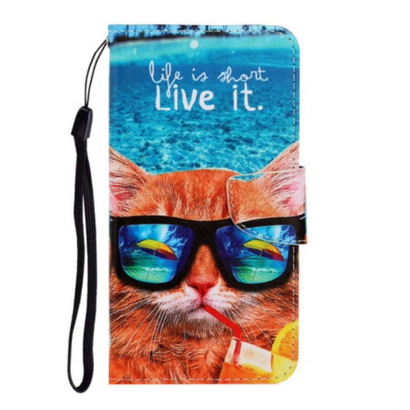 Fodral Xiaomi Redmi Note 9 Med Kedjar Cat Live It Strappy