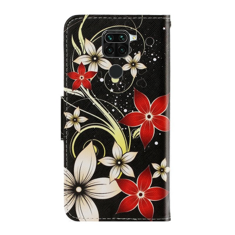 Fodral Xiaomi Redmi Note 9 Med Kedjar Färgglada Strappy Blommor