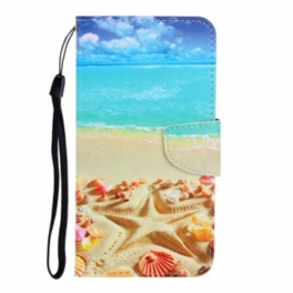 Fodral Xiaomi Redmi Note 9 Med Kedjar Lanyard Beach