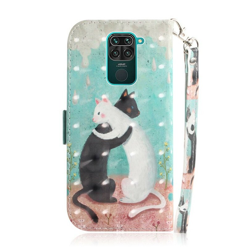 Fodral Xiaomi Redmi Note 9 Med Kedjar Strappy Cat Friends