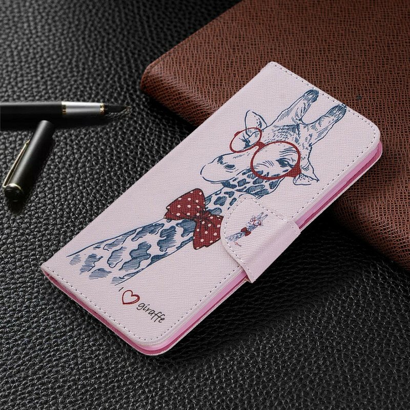 Folio-fodral Xiaomi Redmi Note 9 Brainy Giraff