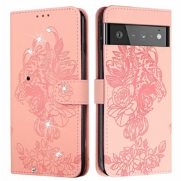 Fodral Google Pixel 6 Pro Barock Tiger Och Strass