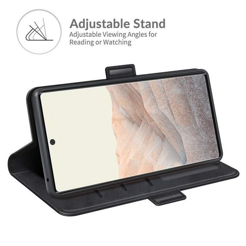 Fodral Google Pixel 6 Pro Folio-fodral Klassisk Dubbel Klaff