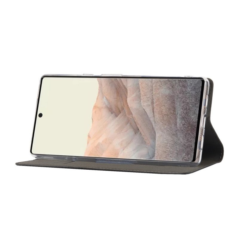 Folio-fodral Google Pixel 6 Pro Med Kedjar Läderfodral Strappy Finesse