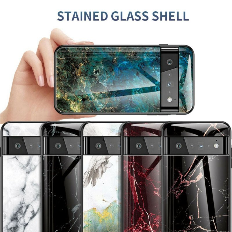 Skal Google Pixel 6 Pro Marmor Härdat Glas