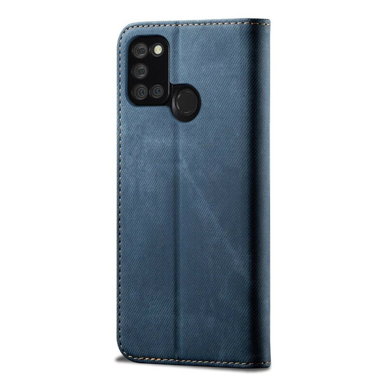 Folio-fodral Realme 7i Läderfodral Denim Tyg