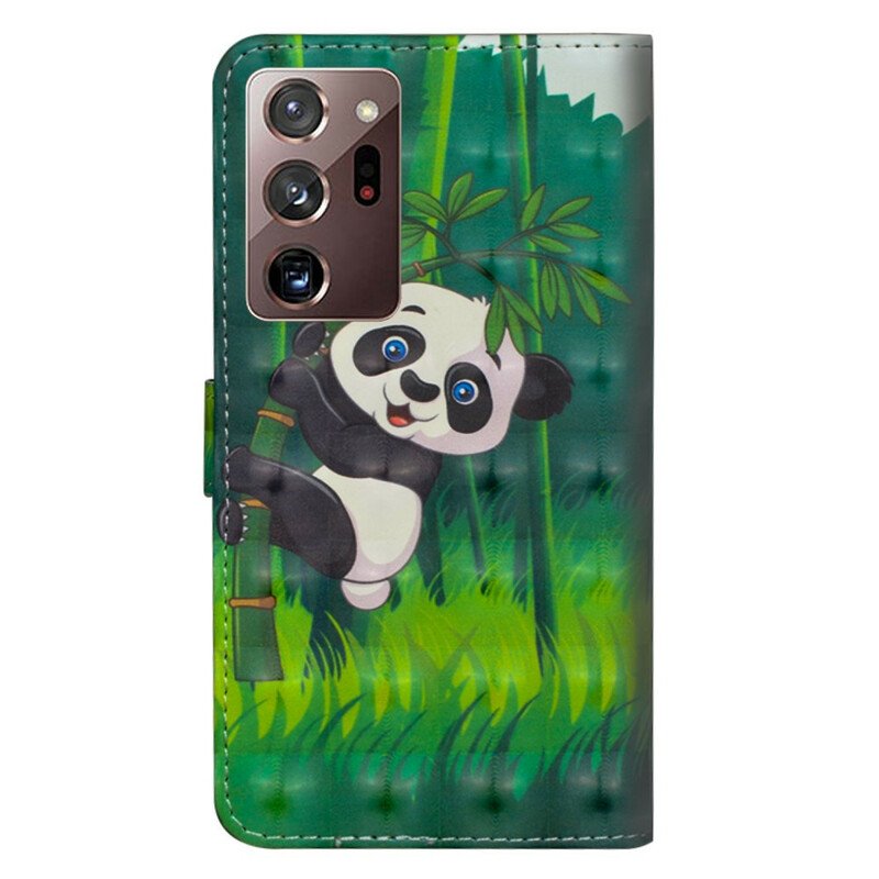 Folio-fodral Samsung Galaxy Note 20 Ultra Panda Och Bambu