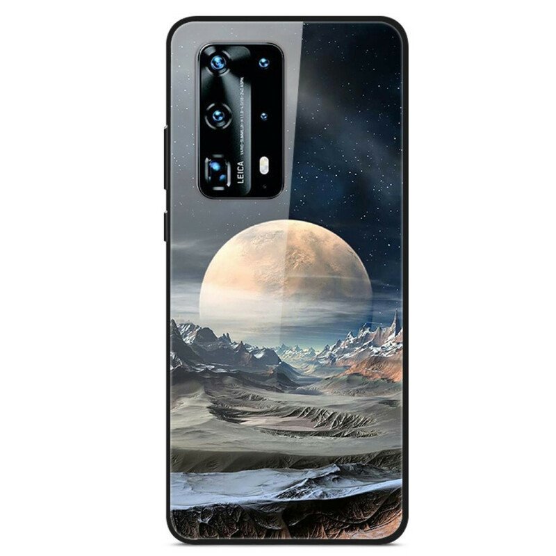 Mobilskal Huawei P40 Space Moon Härdat Glas