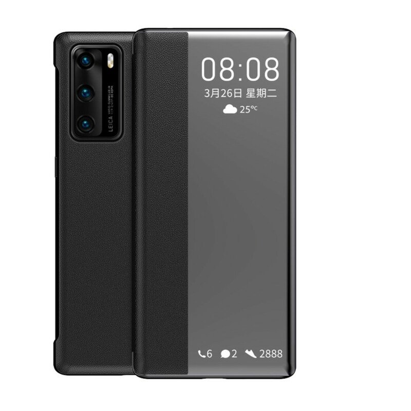 Skal Huawei P40 Fönster I Konstläder