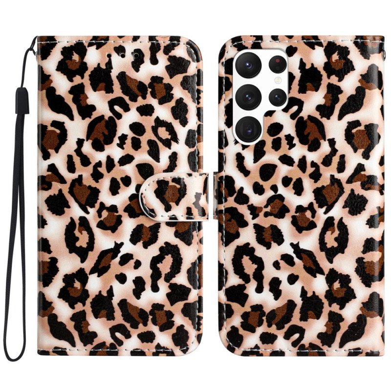 Skyddsfodral Samsung Galaxy S24 Ultra 5g Leopardtrycksband