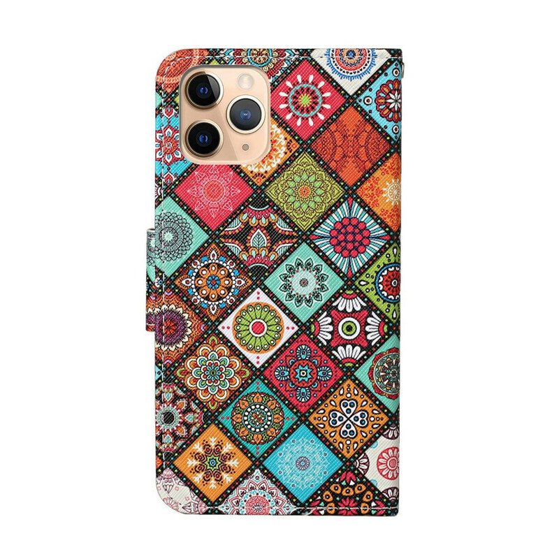 Fodral iPhone 12 Pro Max Patchwork-mandalas Med Linne